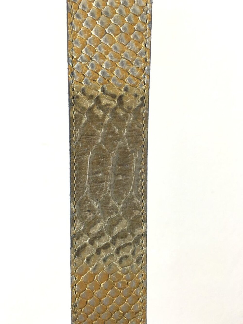 𝐁𝐄𝐑𝐆𝐄 Metallic Snakeskin Italian Leather Belt - NEW (w/o tags) circa 2000's - Picture 6 of 10